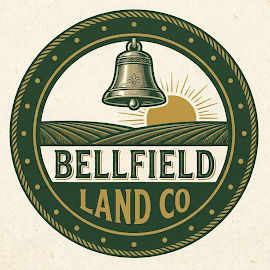 Bellfield Land Co badge: a bell over an open field