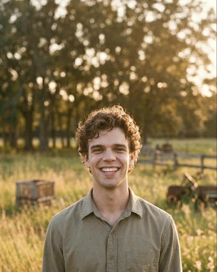 Dillon standing in a Florida pasture at sunset